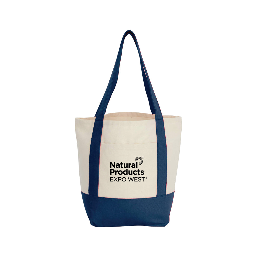 Expo West - Natural/Navy Mini Recycled Cotton Canvas Tote