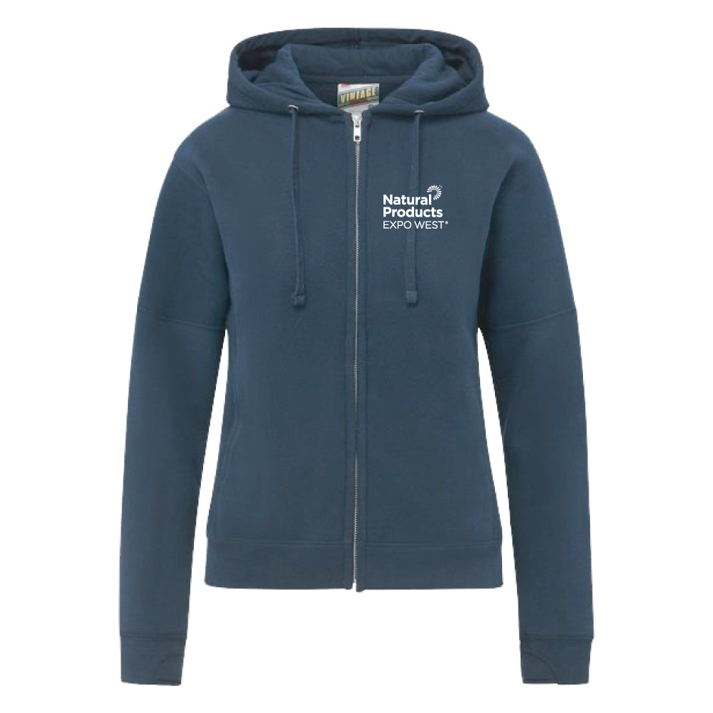 Expo West - Ladies Navy Blue Full Zip Hoodie