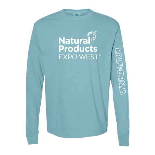 Expo West - Unisex Garment Wash Seafoam Long Sleeve Tee